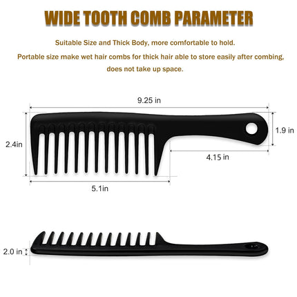 MODENGKGJIAN 4PCS Wide Tooth Detangling Comb, Large Hair Styling Comb for Curly, Wet, Lg Hair (Multi-colored, Polypropylene, Handgrip).