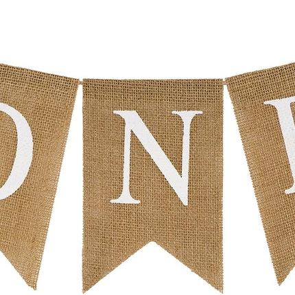Burlap One Banner - NO DIY One Highchair Banner First Birthday Boy Girl Banner Sign Decoration 1st Happy Birthday High Chair Banners for Babies Photo Prop Party Decoration Indoor Outdoor.