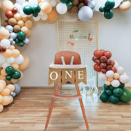 Burlap One Banner - NO DIY One Highchair Banner First Birthday Boy Girl Banner Sign Decoration 1st Happy Birthday High Chair Banners for Babies Photo Prop Party Decoration Indoor Outdoor.