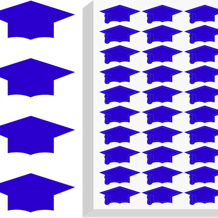 Graduation Cap Stickers 2026 - Blue Graduation Hat Stickers Self-Adhesive Graduations Envelope Seal Sticker 420Pcs Congrats Grad Cap Sticker Class of 2026 for Senior College Grad Party Favor.