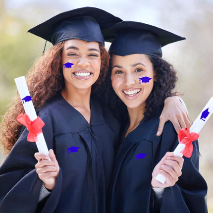 Graduation Cap Stickers 2026 - Blue Graduation Hat Stickers Self-Adhesive Graduations Envelope Seal Sticker 420Pcs Congrats Grad Cap Sticker Class of 2026 for Senior College Grad Party Favor.