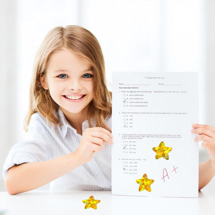 Holographic Gold Star Stickers for Kids Reward - 500Pcs 1.5Inch Shiny Self-Adhesive Metallic Glitter Foil Stickers for DIY, Homework, School, Classroom, Teacher Supply.