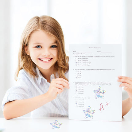 Holographic Silver Star Stickers for Kids Reward - 500Pcs 1.5Inch Shiny Self-Adhesive Metallic Glitter Foil Stickers for DIY Homework School Classroom Teacher.