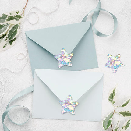 Holographic Silver Star Stickers for Kids Reward - 500Pcs 1.5Inch Shiny Self-Adhesive Metallic Glitter Foil Stickers for DIY Homework School Classroom Teacher.