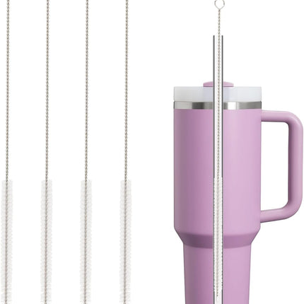 Straw Cleaner Brush for Stanley, 4Pcs Reusable Extra Lg Straw Cleaning Brush for 14oz 20oz 30oz 40oz Stanley Mug, Cleaning Brush for All Plastic, Glass, Stainless and Silice Straws.