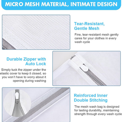 Mesh Laundry Bags for Delicates, 3 Pack Laundry Bags Mesh Wash Bags in 3 Sizes(1 Large, 1 Medium, 1 Small), Durable and Gentle Lingerie Bags for Washing Delicates, Garment Bag for Washing Machine.