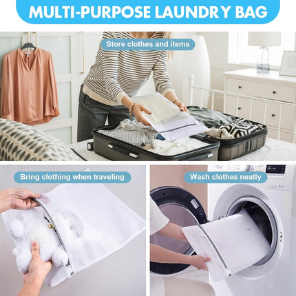 Mesh Laundry Bags for Delicates, 3 Pack Laundry Bags Mesh Wash Bags in 3 Sizes(1 Large, 1 Medium, 1 Small), Durable and Gentle Lingerie Bags for Washing Delicates, Garment Bag for Washing Machine.