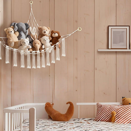 59 x 47 inches Stuffed Animal Hammock Corner Net, Plushie Net for Stuffed Animals Corner Large, Cott Hammock Holder for Home, Room, Wall, Bedroom Decor (White).