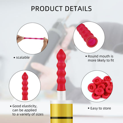 20 Pack Caulk Saver Caps - Seal and Preserve Open Caulking Tubes Red.