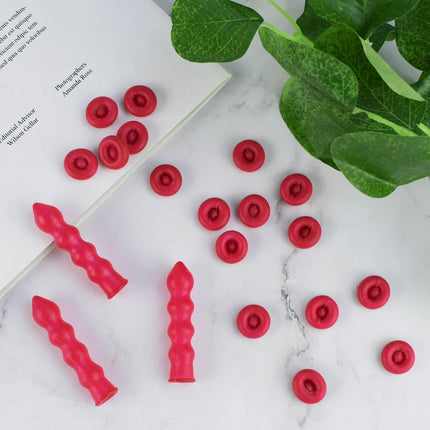 20 Pack Caulk Saver Caps - Seal and Preserve Open Caulking Tubes Red.