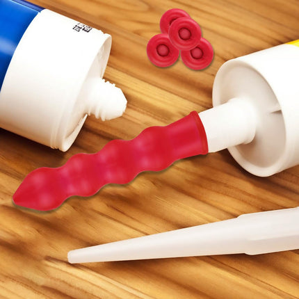 20 Pack Caulk Saver Caps - Seal and Preserve Open Caulking Tubes Red.
