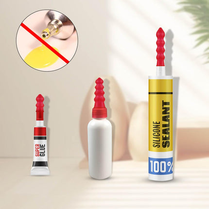 20 Pack Caulk Saver Caps - Seal and Preserve Open Caulking Tubes Red.