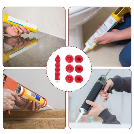 20 Pack Caulk Saver Caps - Seal and Preserve Open Caulking Tubes Red.