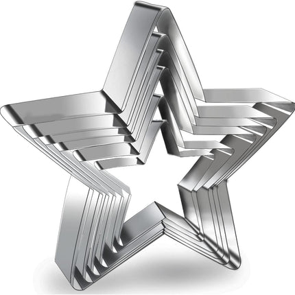 6 Pieces Star Cookie Cutters Set - Stainless Steel Five-Pointed Shaped Cutter, Biscuit Molds, Fondant Cake Cheese Pastry Mold Bakeware Tools Christmas Gifts (Assorted Sizes).