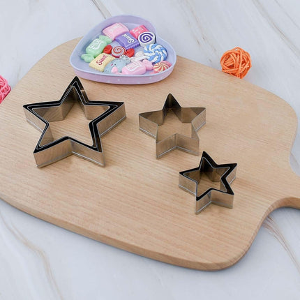 6 Pieces Star Cookie Cutters Set - Stainless Steel Five-Pointed Shaped Cutter, Biscuit Molds, Fondant Cake Cheese Pastry Mold Bakeware Tools Christmas Gifts (Assorted Sizes).