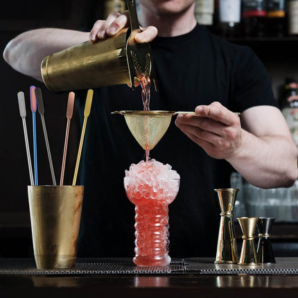 Coffee Stick Stainless Steel Swizzle Reusable Metal Stir Sticks Cocktail Drink Stirrer Spoon Beverage Stirrers with Small Rectangular Paddles Stirring Bar Set(7.73inch long).