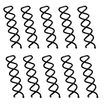 10PCS Spiral Hair Pins, Non-Scratch Ball Tips Screw Pins for DIY Style (Black).