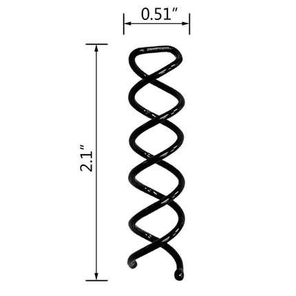 10PCS Spiral Hair Pins, Non-Scratch Ball Tips Screw Pins for DIY Style (Black).