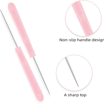 Cookie Decorating Scribe Supplies Icing Tool for Cake DIY Craft Leather Awl Sewing Stainless Steel Fondant Sugar Stir Needle Biscuit Pin Kit with Handle Baking Tool(12 Pieces.