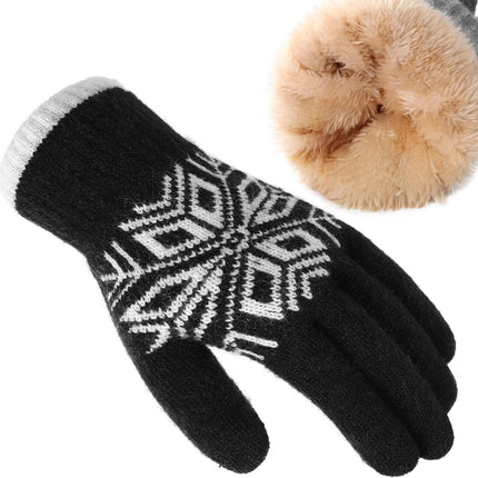 Winter Gloves for Women & Men Wool Winter Gloves Warm Thicken Fleece Touch Screen Glove for Cold Weather.
