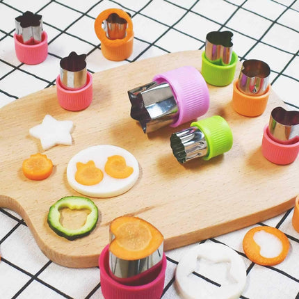 11Pcs Vegetable Cutter Shapes Set Mini Cookie & Fruit Pie Stamps Mold Stainless Steel Cutters Food for Kids Baking and Supplement Tools Accessories Christmas Gift.