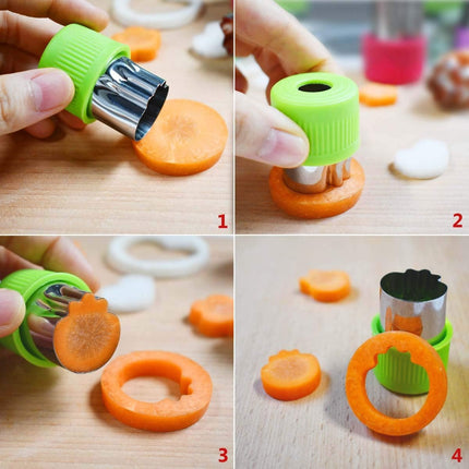11Pcs Vegetable Cutter Shapes Set Mini Cookie & Fruit Pie Stamps Mold Stainless Steel Cutters Food for Kids Baking and Supplement Tools Accessories Christmas Gift.