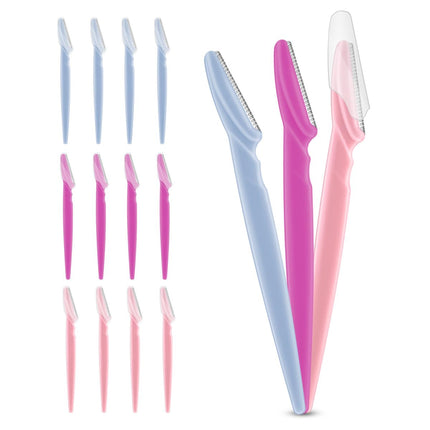 12 Pieces Eyebrow Razor for Women Face Razors Dermaplaning Tool Trimmer Facial with Safety Cover Multipurpose Hair Removal Shaver Precision Men Professional Dermaplane.