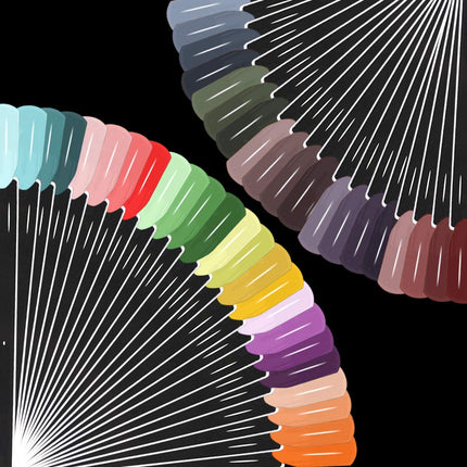 2 Set 100 Tips Clear Nail Art Swatches Sticks Polish Board Display Practice Tool Transparent Fan-shaped False with Metal Screw Ring Plastic Christmas Gift.