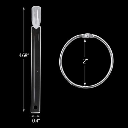 2 Set 100 Tips Clear Nail Art Swatches Sticks Polish Board Display Practice Tool Transparent Fan-shaped False with Metal Screw Ring Plastic Christmas Gift.