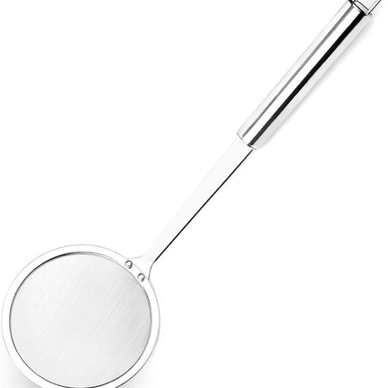 Stainless Steel Fat Skimmer Spoon - Fine Mesh Food Strainer for Grease, Gravy and Foam, Japanese Hot Pot Skimmer with Long Handle.
