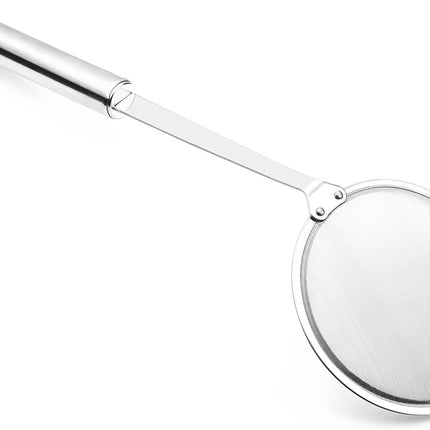 Stainless Steel Fat Skimmer Spoon - Fine Mesh Food Strainer for Grease, Gravy and Foam, Japanese Hot Pot Skimmer with Long Handle.