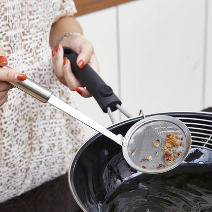 Stainless Steel Fat Skimmer Spoon - Fine Mesh Food Strainer for Grease, Gravy and Foam, Japanese Hot Pot Skimmer with Long Handle.