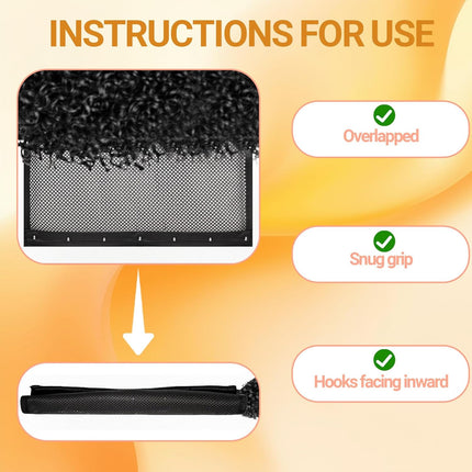 2-Pack Hair Stretcher Lengthening Net for Curly - Prevent Shrinkage Lock Hair Stretcher Looser - Wave Ringlets Hair Styling Tools Black 13in.