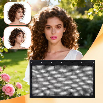 2-Pack Hair Stretcher Lengthening Net for Curly - Prevent Shrinkage Lock Hair Stretcher Looser - Wave Ringlets Hair Styling Tools Black 13in.