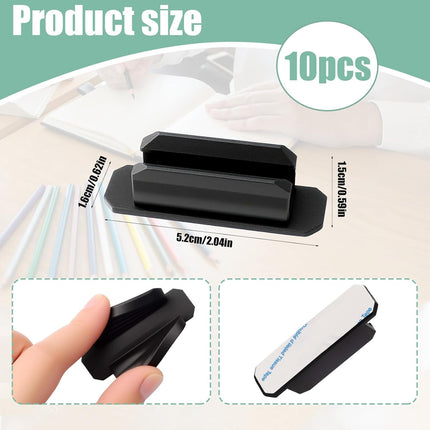 10-Pack Adhesive Pencil Holder for Desk - Multicolor Silicone Pen Holder - Flexible Pencil Holders for Desk, Walls Clipboards, Classroom Office Accessories Teacher Supplies.