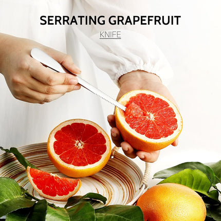 4-piece Grapefruit Spoons and Grapefruit Knife, 18/8 Stainless Steel.