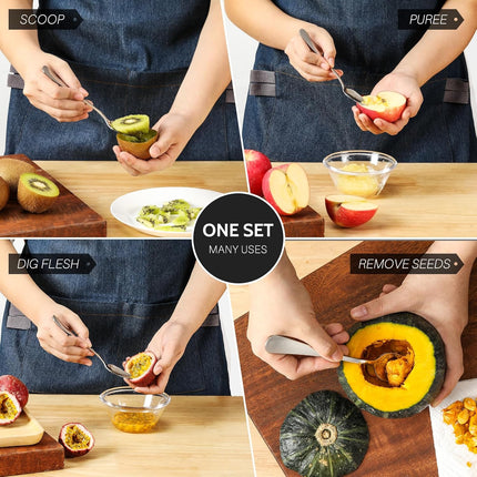 4-piece Grapefruit Spoons and Grapefruit Knife, 18/8 Stainless Steel.