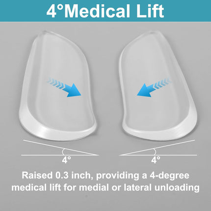 5 Pairs Medial & Lateral Heel Wedge Silicone Insoles, Corrective Adhesive Shoe Inserts for Foot Alignment Knock Knee Pain Bow Legs Osteoarthritis for Men Women.