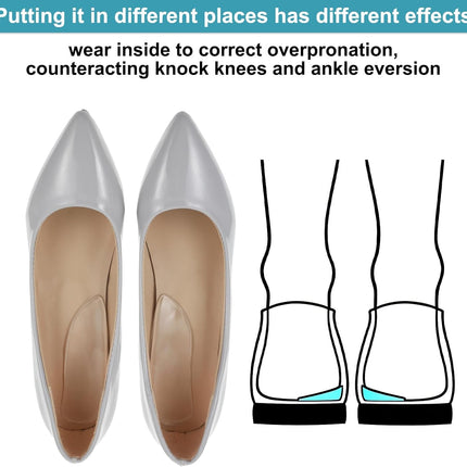 5 Pairs Medial & Lateral Heel Wedge Silicone Insoles, Corrective Adhesive Shoe Inserts for Foot Alignment Knock Knee Pain Bow Legs Osteoarthritis for Men Women.