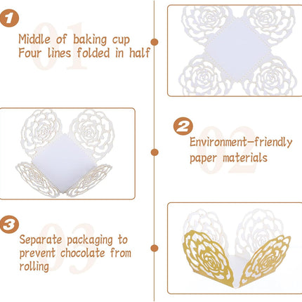 50PCS Gold Truffle Wrapper Cupcake Liners,Truffles Chocolate Candy Cups Cupcake Wrappers For Chocolate Muffin Birthday Decoration.