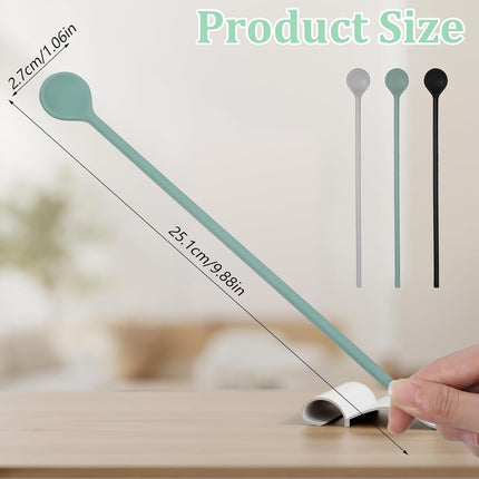3Pcs Silicone Long Spoons for Stirring,Drink Stirrer Coffee Stir Spoons Long Stirring Silicone Spoon Reusable Cocktail Coffee Stirrers for Home Bar 9.9".