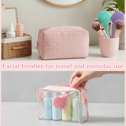 4 Pcs Silicone Face Brush Manual Facial Cleansing Brush, Soft Face Scrubber Waterproof Exfoliating Brushes, Silicone Cleaning Scrubber Exfoliator Cleanser for Women Blackheads Makeup Residues Removal.