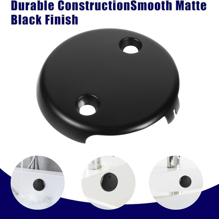 Bathtub Overflow Drain Cover 3-1/8 inch, Two Hole Tub Overflow Drain Cover, Bath Face Plate Bathtub with Screws for Most Standard Bath Tub Drains Black.
