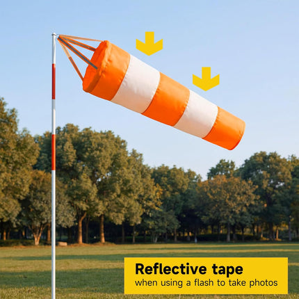 Wind Socks for Outside, 30 Inch Heavy Duty Windsock Waterproof Rip-Stop Hanging Windsocks Wind Sock Direction Indicators with Reflective Belt for Flags Outdoors Airport Farm Park Yard.