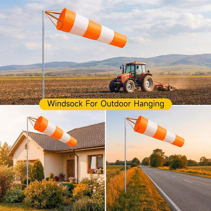 Wind Socks for Outside, 30 Inch Heavy Duty Windsock Waterproof Rip-Stop Hanging Windsocks Wind Sock Direction Indicators with Reflective Belt for Flags Outdoors Airport Farm Park Yard.