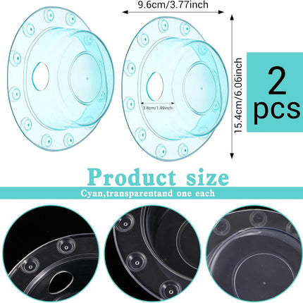 2 Pcs Bathtub Overflow Drain Cover Bathtub Stoppers 6.1 Inch Transparent & Green PVC Tub Overflow Drain Cover Plug for Deep Water Bath, Universal Fit for Tub Drains Hole.