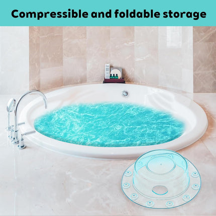 2 Pcs Bathtub Overflow Drain Cover Bathtub Stoppers 6.1 Inch Transparent & Green PVC Tub Overflow Drain Cover Plug for Deep Water Bath, Universal Fit for Tub Drains Hole.