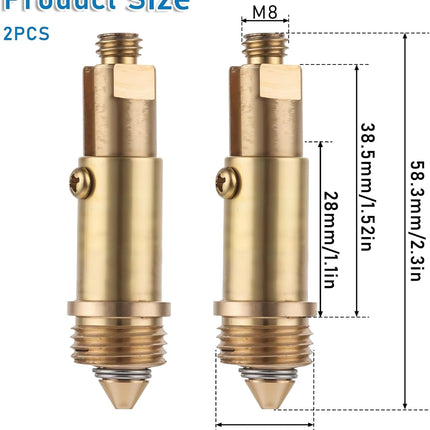 2 Pcs Basin Sink Clicker Pop Up Tub Drain Stopper Sink Pop Up Stopper Pop Up Bolt Basin Bath Sink Drain Click Clack Replacement Plug Bolt Spring Brass Push Spring Plug for Most Sink Tub Basin Drain.