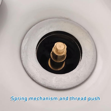 2 Pcs Basin Sink Clicker Pop Up Tub Drain Stopper Sink Pop Up Stopper Pop Up Bolt Basin Bath Sink Drain Click Clack Replacement Plug Bolt Spring Brass Push Spring Plug for Most Sink Tub Basin Drain.