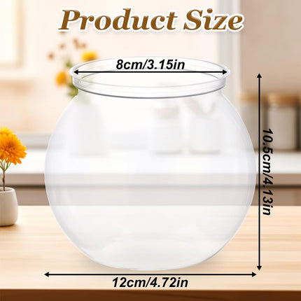 Mini Plastic Fish Bowl 27 oz Decorative Small Fishbowl, Aquarium Fish Bowls Unbreakable Heavy Duty Bowl for Centerpiece Vases, Party Decorations, Pack of 1.